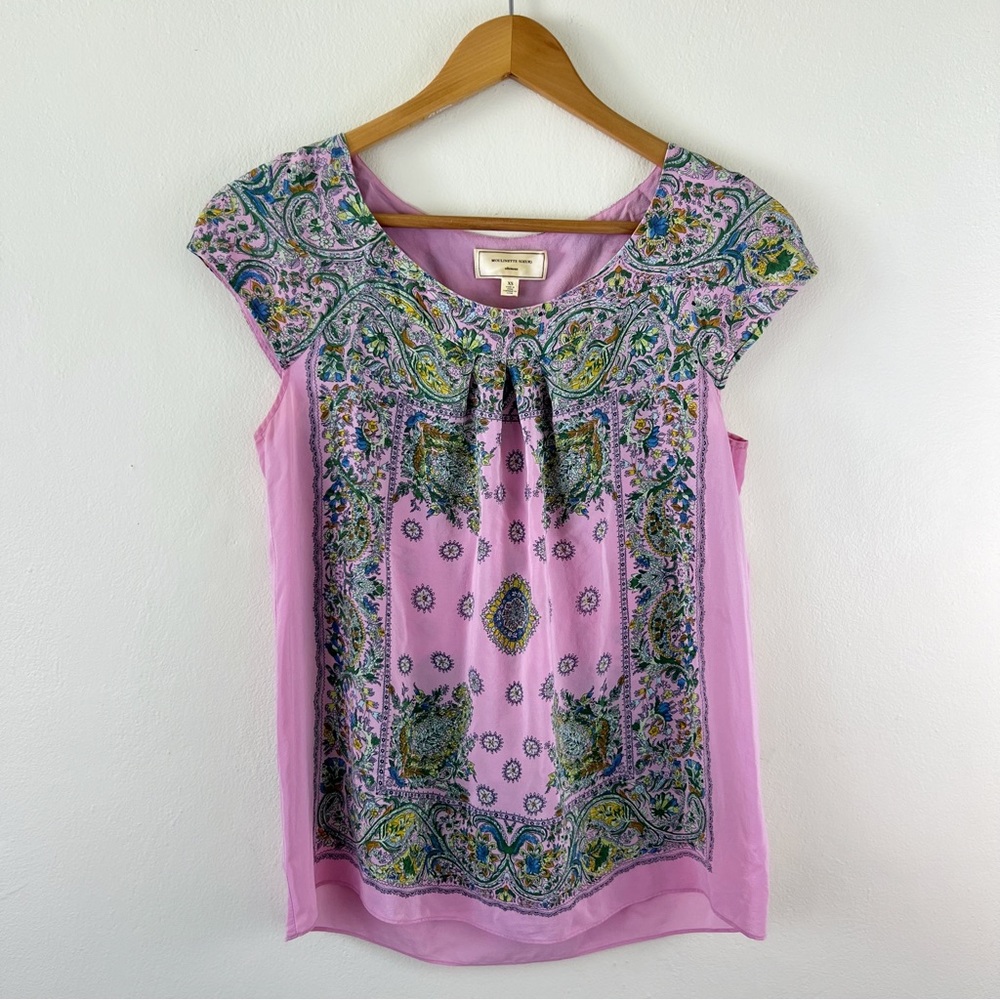 Anthropologie 100% Silk Moulinette Soeurs Paisley Printed Flowy Lightweight Top